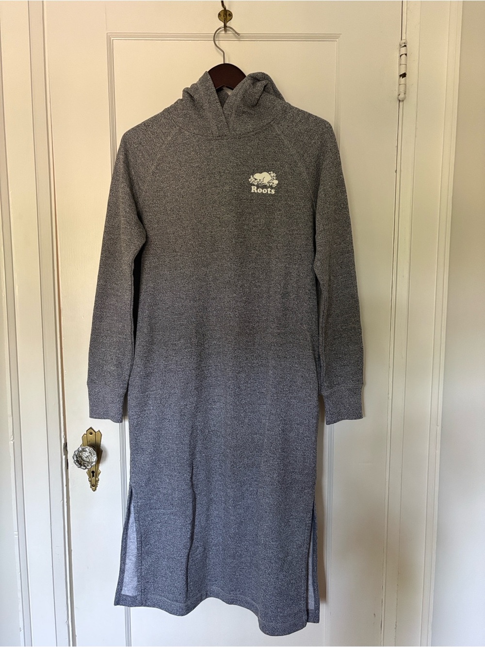 Roots Women Cooper Salt & Pepper Hoodie Midi Dress in Heather Gray